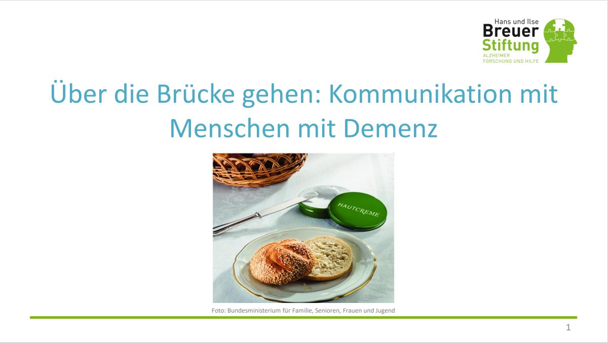 GRÜNE STUNDE zum Thema „Kommunikation mit Menschen mit Demenz“