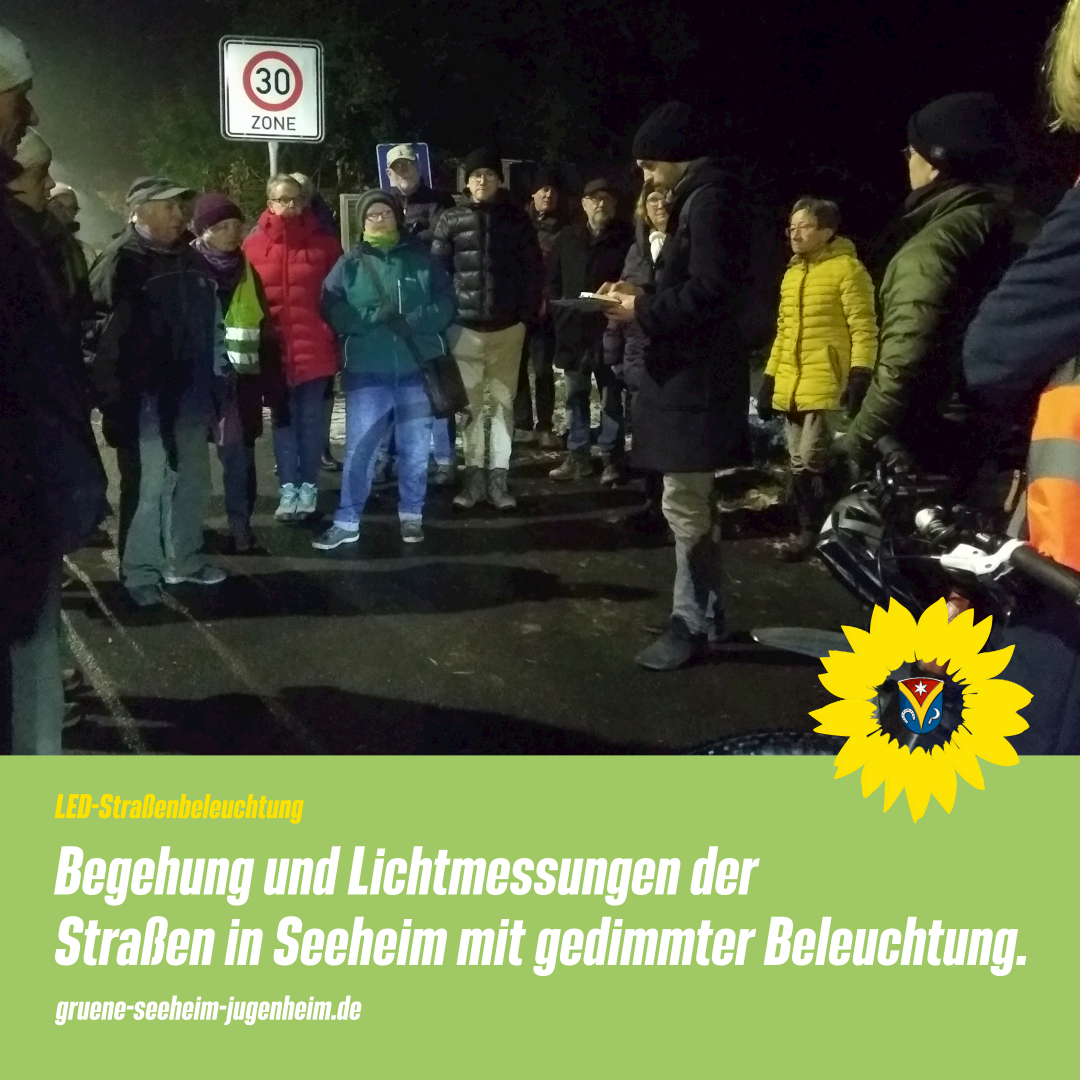 Rundgang und Messung der Straßenbeleuchtung