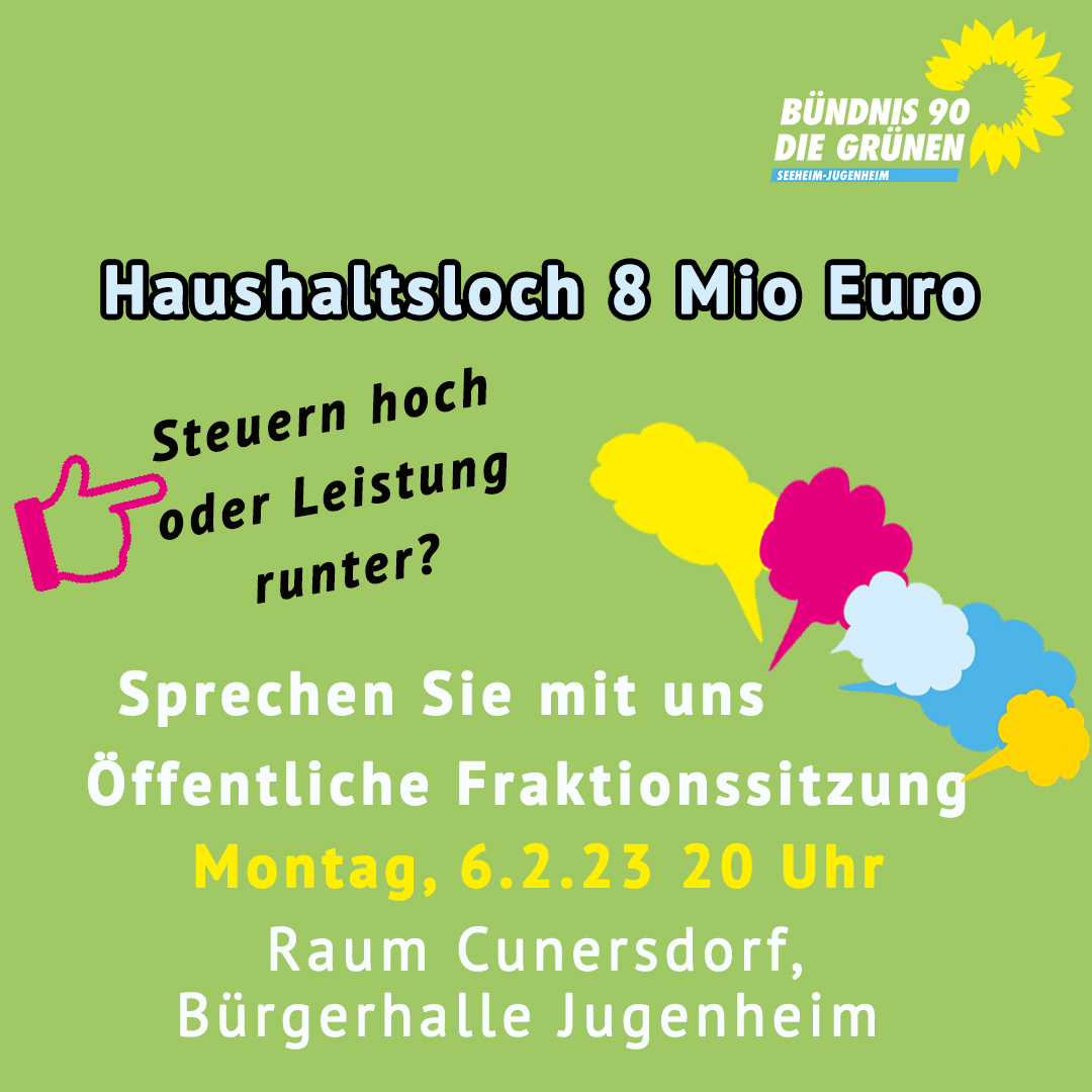 Pressemitteilung: Öffentliche Fraktionssitzung der Grünen zum Haushalt der Gemeinde