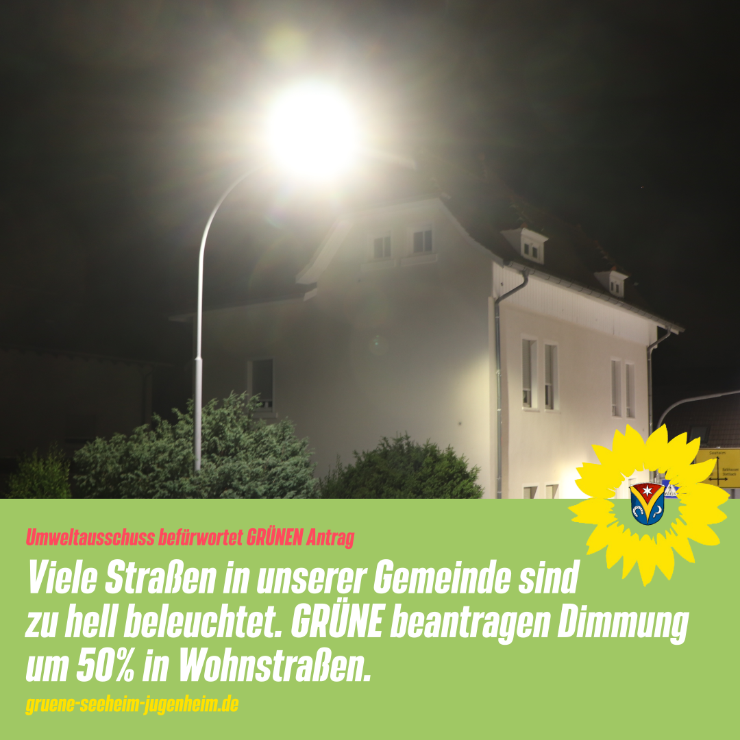 Pressemitteilung zur Dämmung der Straßenbeleuchtung