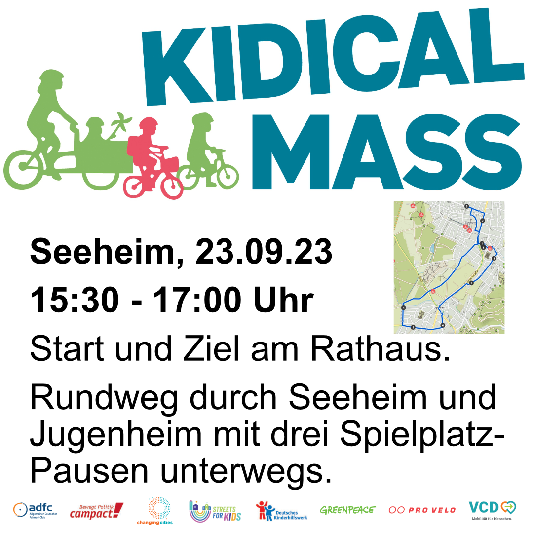 Pressemitteilung: Grüne unterstützen den Kidical Mass Aktionstag am 23.09.2023 ab 15:30 Uhr in Seeheim-Jugenheim