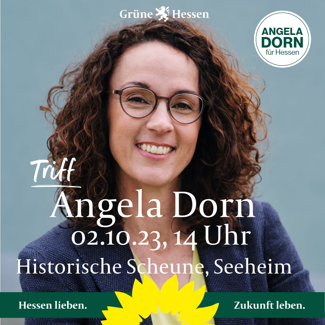 Pressemitteilung: Ministerin Angela Dorn in Seeheim-Jugenheim, Montag, den 02. Oktober 2023 von 14 – 17 Uhr in der historischen Scheune hinter dem Sebastiansmarkt