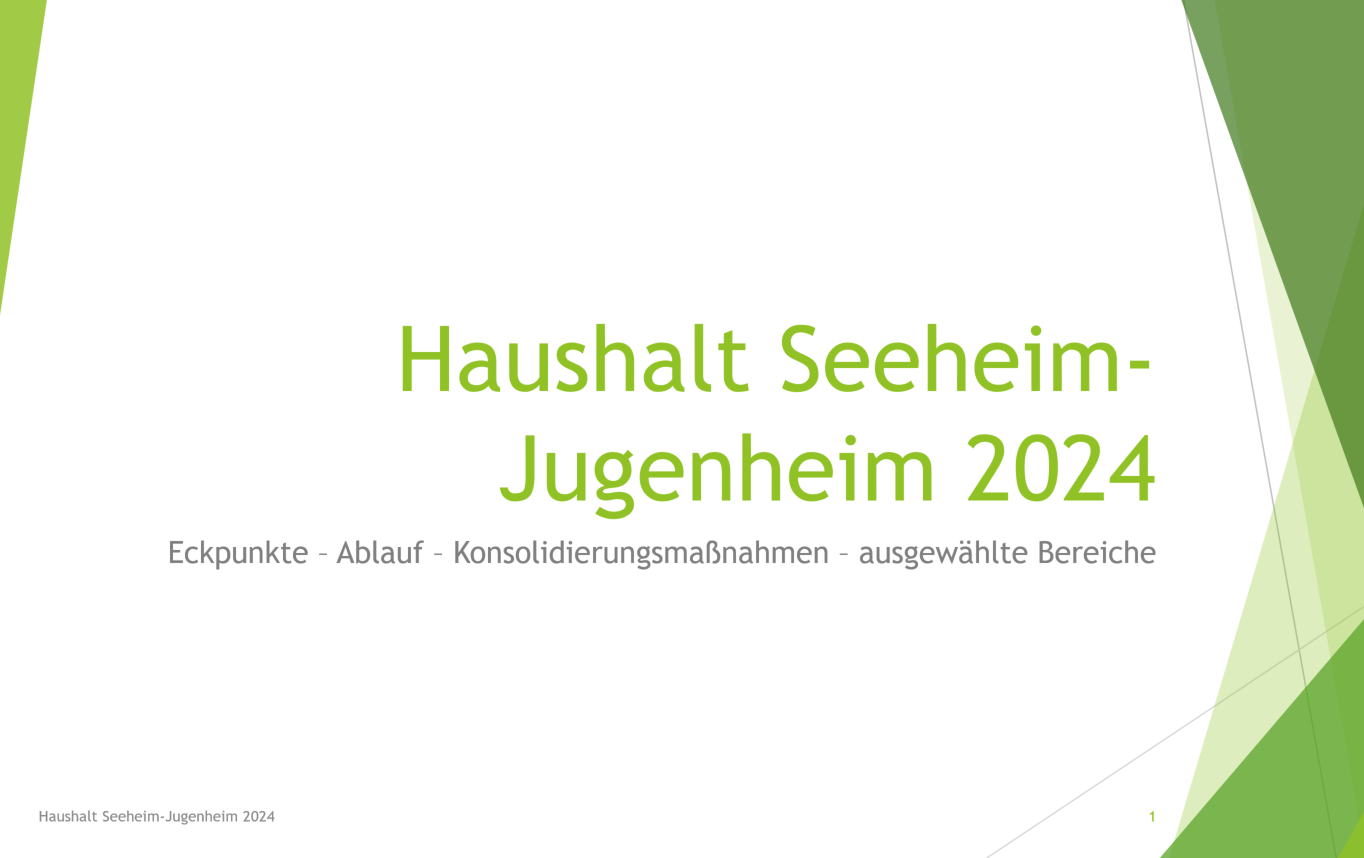 Präsentation zum Haushalt Seeheim-Jugenheim 2024