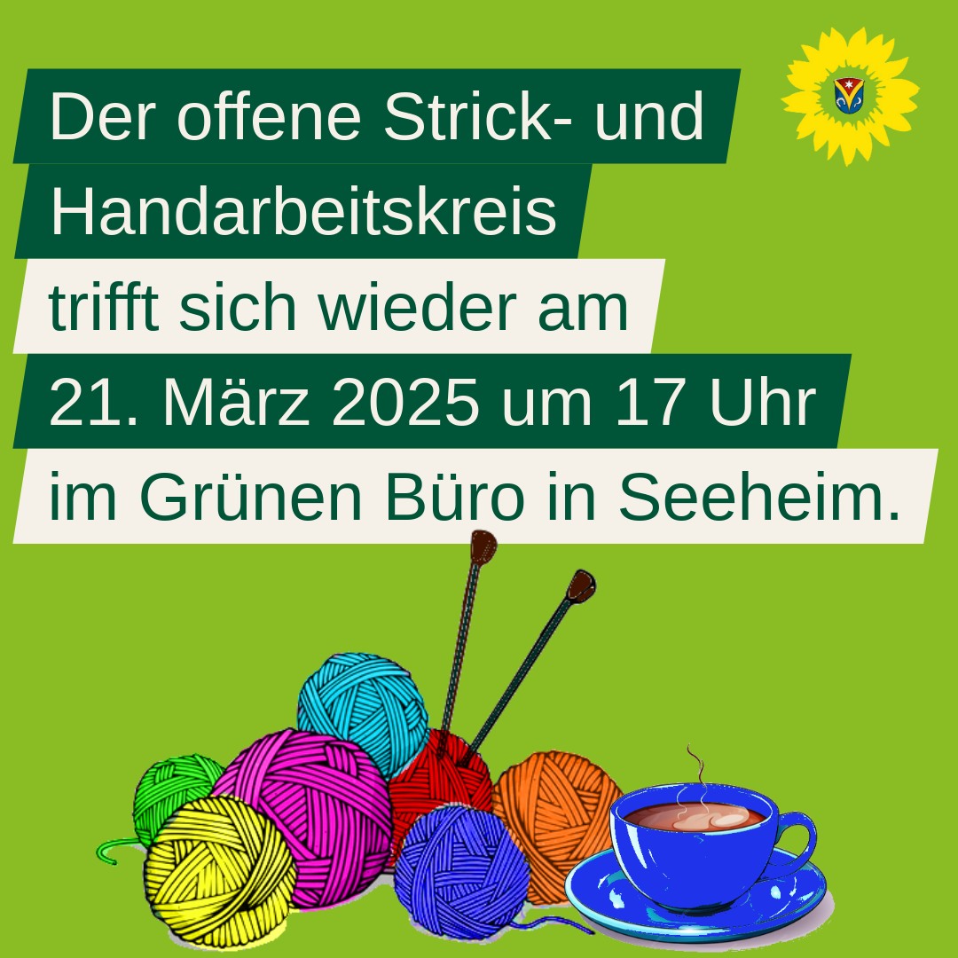 Pressemitteilung: Handarbeit verbindet: Offener Strick- und Handarbeitstreff im Grünen Büro etabliert sich als beliebter Treffpunkt