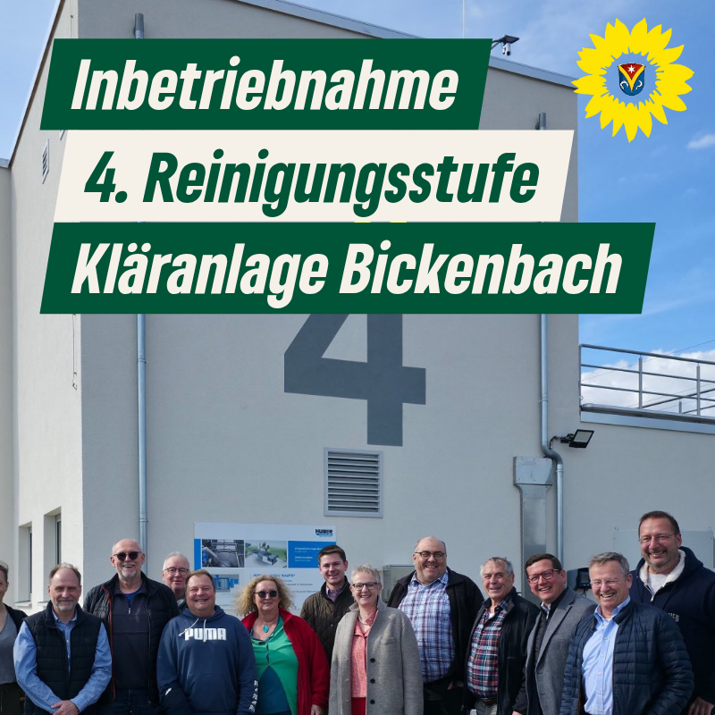 Inbetriebnahme der 4. Reinigungsstufe der Kläranlage Bickenbach